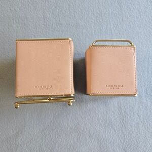 Kenneth Cole Desk Organizer Set Unisex OS Pink Gold Pebbled Leather Rotating Cup